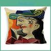 Luxurious Van Gogh Starry Night Square Cushion Covers With Premium Cotton Linen