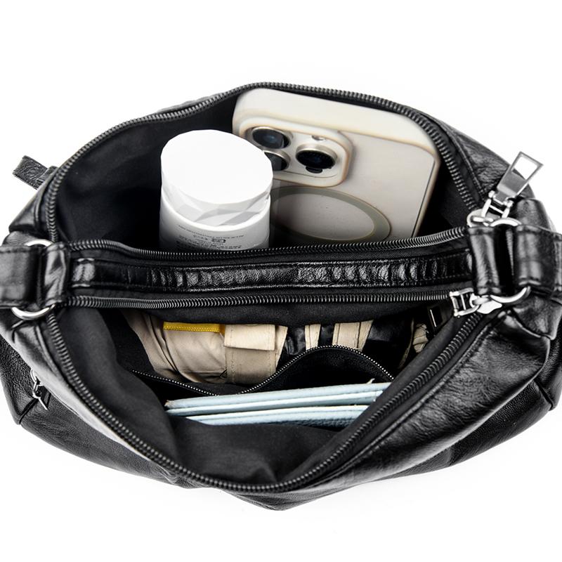 PU Multi-compartment Shoulder Bag Multi-pocket Women's Crossbody Bag Mother Bag
