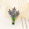 Cute Romantic Colorful Flower Metal Brooches For Women Alloy Crysal Plant Brooche Party Birthday Zircon.