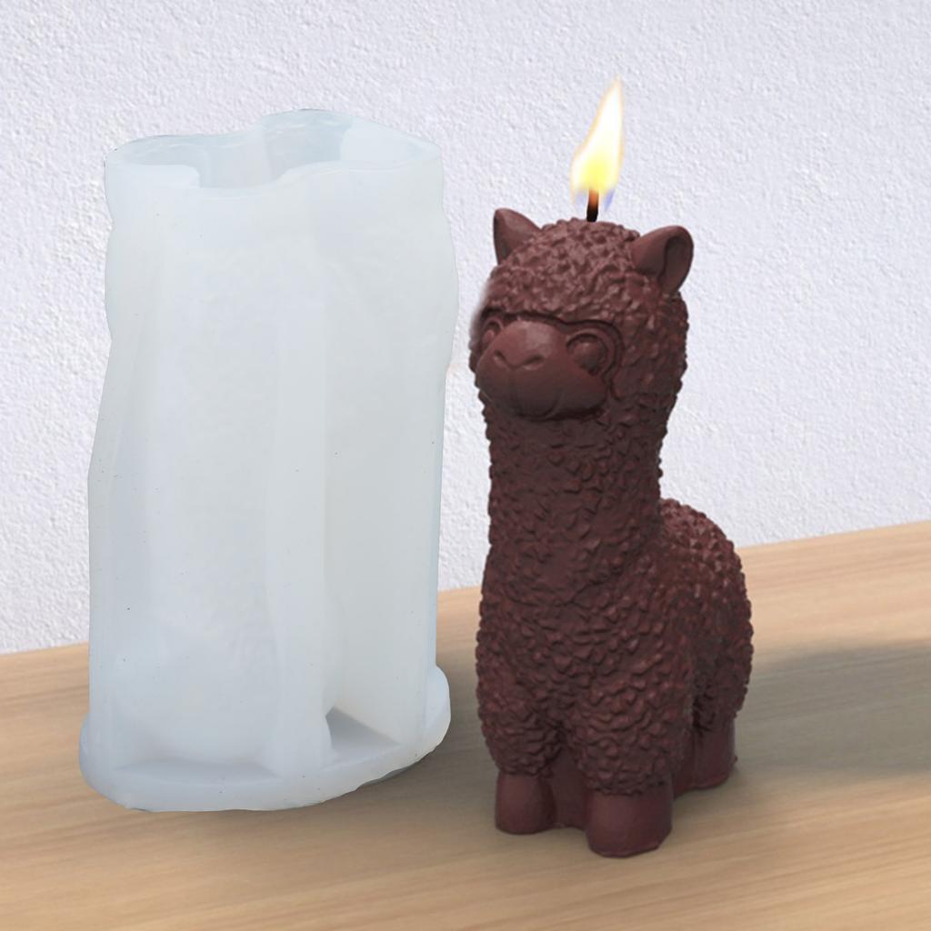 Silicone Mold for DIY Aromatherapys Candle Making 3D Alpacas Resin Molds Home Decoration Scented Candle Molds DIY Craft
