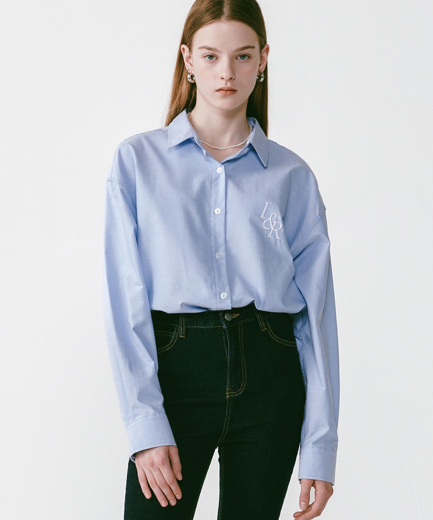 Rosiro L&R Logo Oxford Shirt [Sky Blue] Free