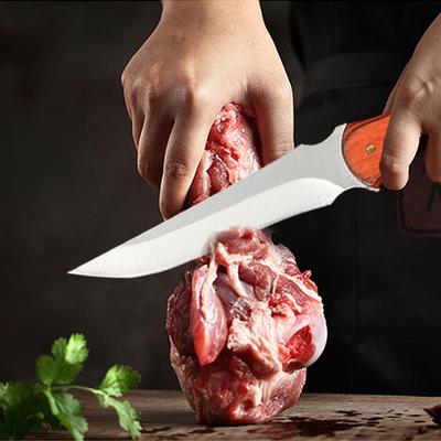Stainless Steel Professional Kitchen Boning Knife Chef Knife for Cooking Fruit Slicing Vegetable Chopper Knife Wooden Handle