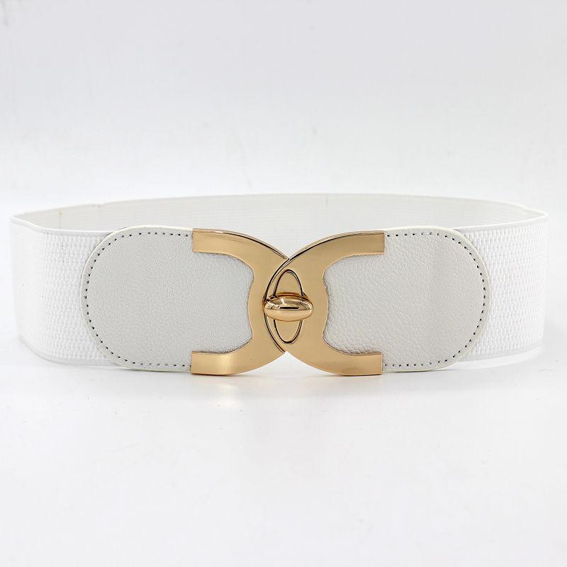 Elegant Women's Stretchy Wide Waist Belt With Rhinestone Embellishments For Dresses