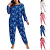 Damen Pyjama und Homewear Set mit Langarm und Langer Hose, Geeignet für Draußen