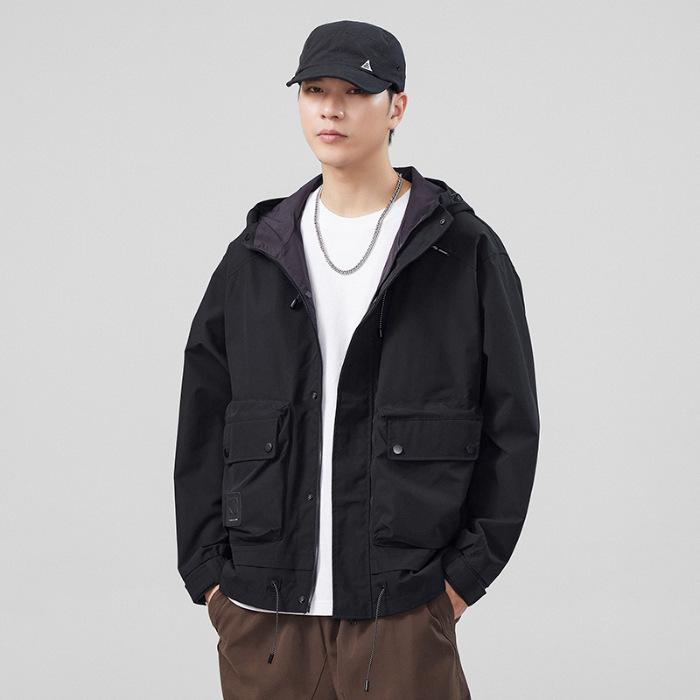 Three-Proof Technology Fabric Outdoor Mountaineering Jacket Men'S Hooded Loose Casual Jacket Men'S Jacket Comfortable