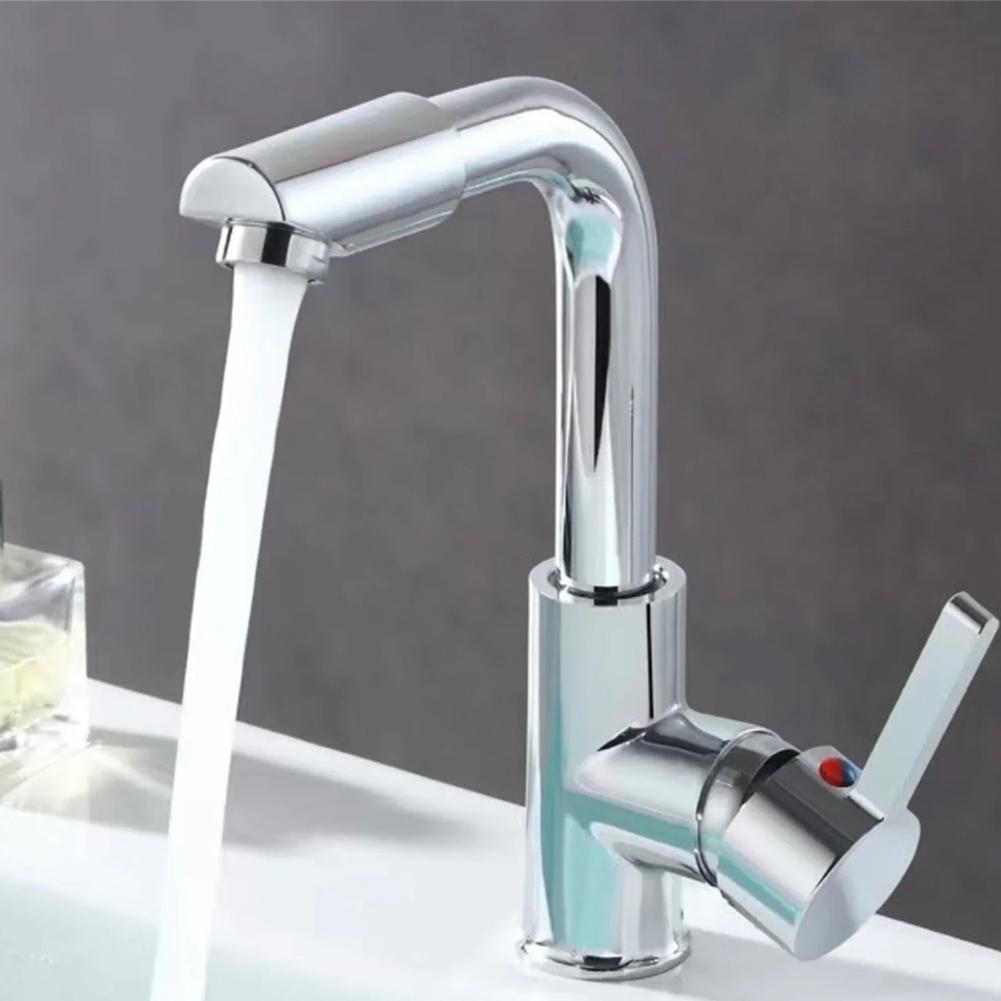 Bathroom Faucets 360° Rotate Faucet Single Handle Hot And Cold Water Mixer Tap Stainless Steel Bathroom Kitchen Sink Faucet