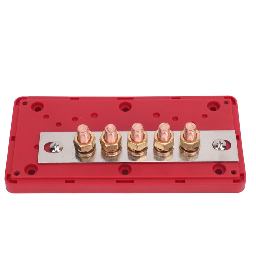 5 Way Power Distribution Block 48V 300A M8 X 5 Heavy Duty Safe Connection Marine Battery Bus Bar for Vehicles Boats RVs