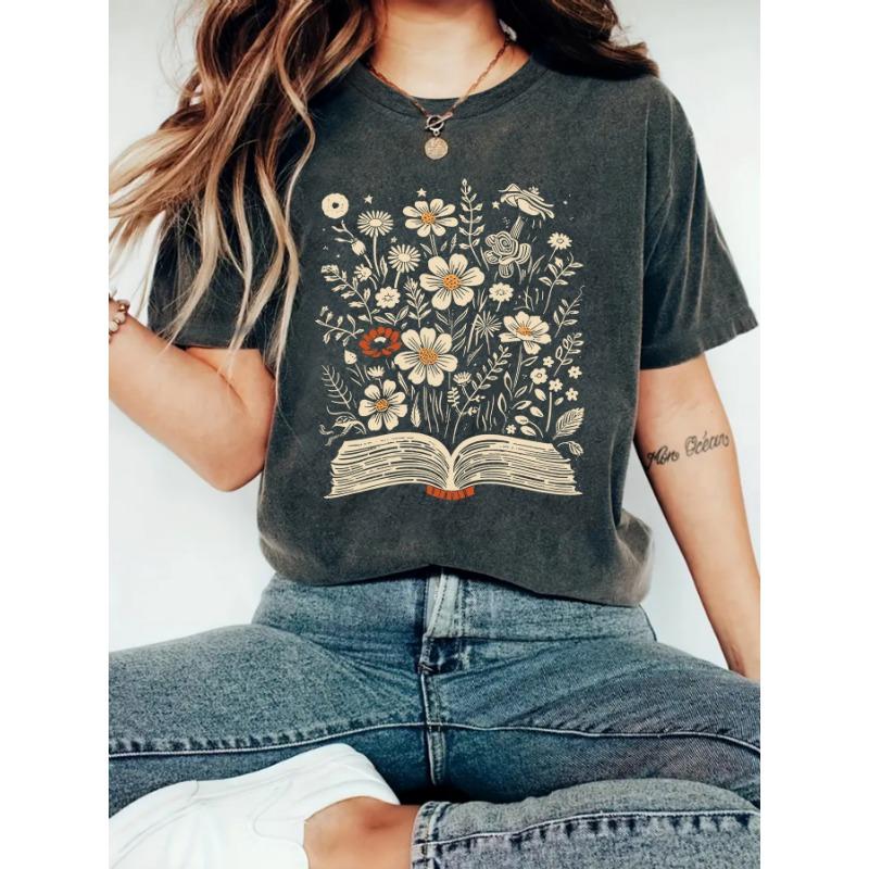 

Новая модная летняя футболка с короткими рукавами и цветочным принтом XXL