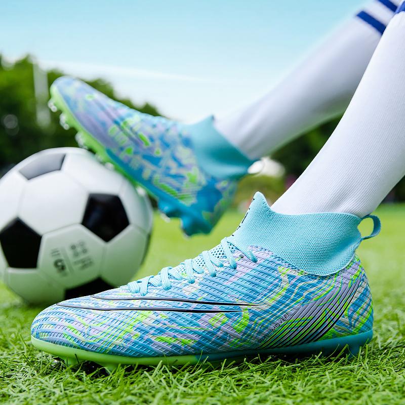 Mens Football Shoes New FG Wear-resistant Breathable Synthetic Grass Training Competition Football Boots for Man