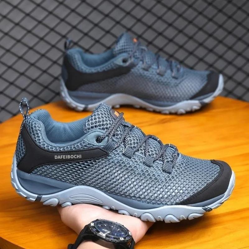Fashion Mens Hiking Shoes Summer Breathable Casual Sneakers Outdoor Travel Walking Shoes Non Slip Sneakers Water Shoes