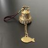 Vintage Pure Copper Bell Keychain Rustproof Brass Small Pendant Portable Ornament for Car Key Backpack Accessory Gift