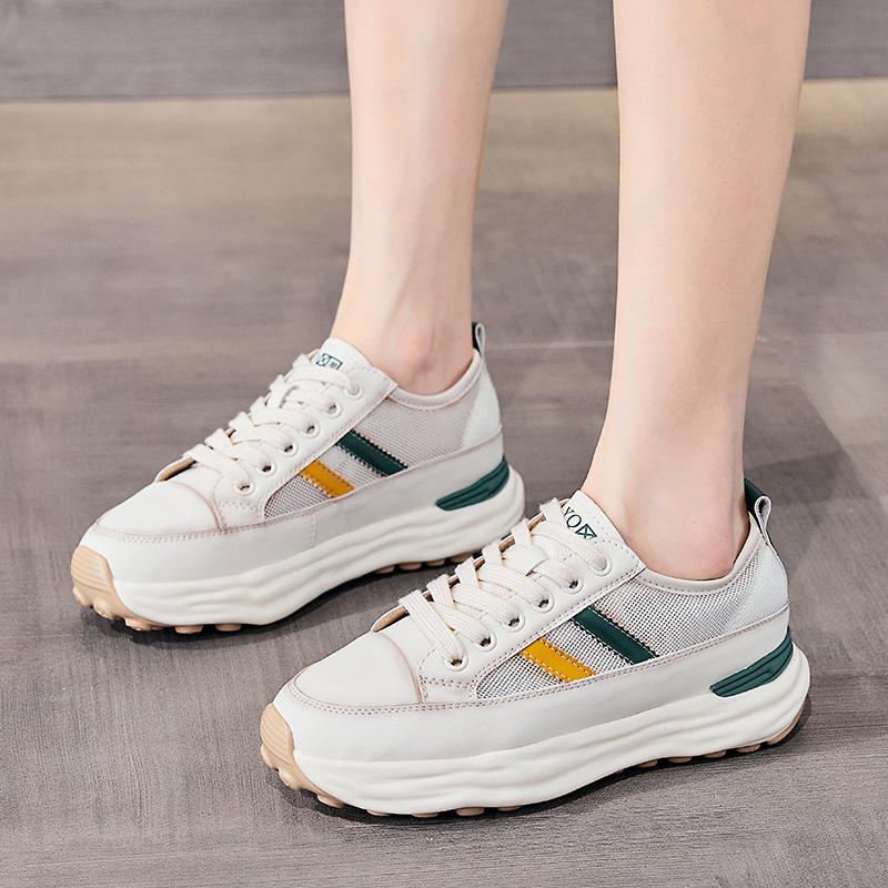 

Женские летние белые сетчатые дышащие кроссовки на плоской подошве 2025 года — удобная повседневная универсальная обувь 39