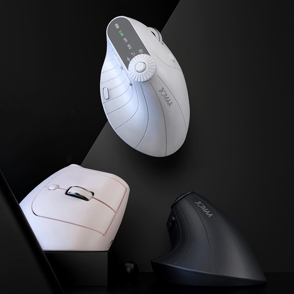Vertical Ergonomic Mouse Rechargeable Bluetooth-Compatible +2.4GHz 1000/1200/1600/2400 DPI for Laptop Laptop PC MacBook Windows