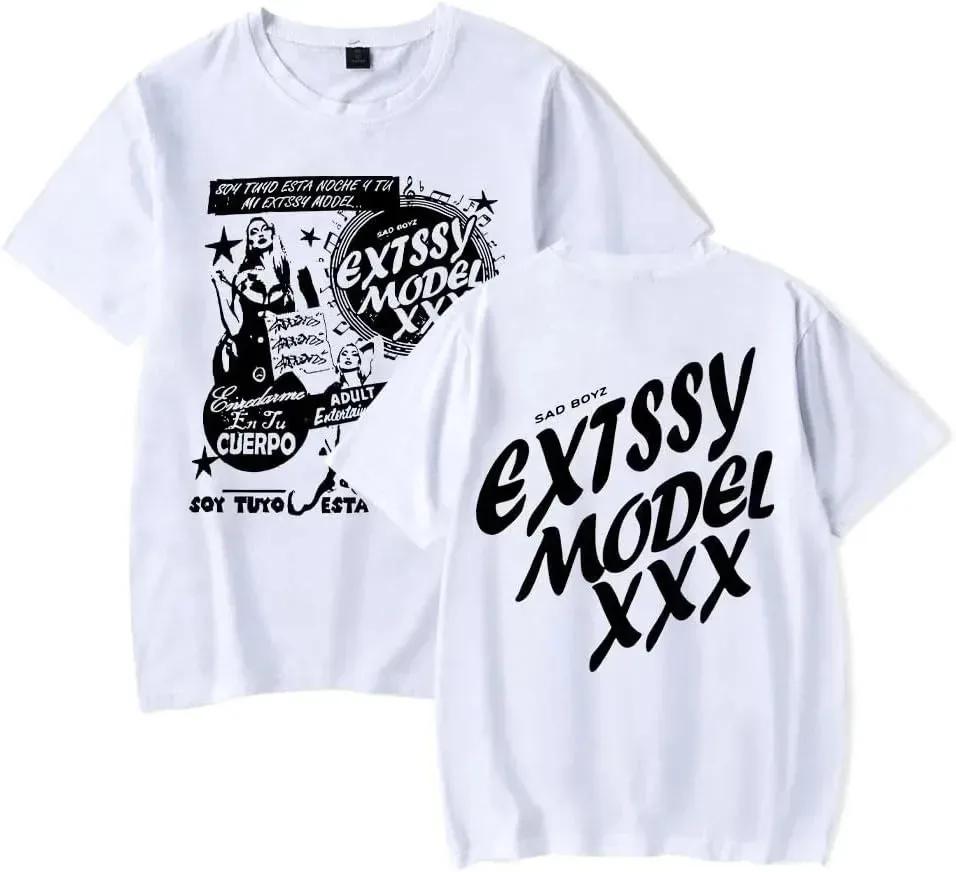 Junior H Las Flores Tee Sad Boyz Tour Merch Print Men's T-shirts Summer Women Man Fashion Casual Short Sleeve Cotton Tops Tee