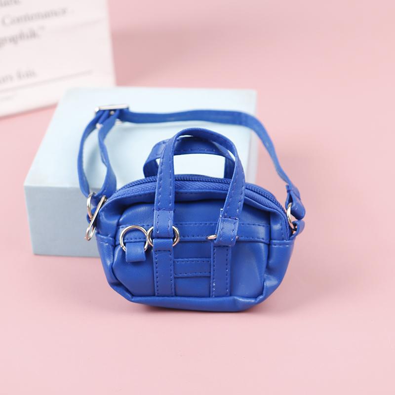 Fashion 1/6 1/12 Dollhouse Miniature Leather Suitcase Mini Bag Backpack Doll Luggage Box Handbag Shoulder Bag Leather Bag Purses