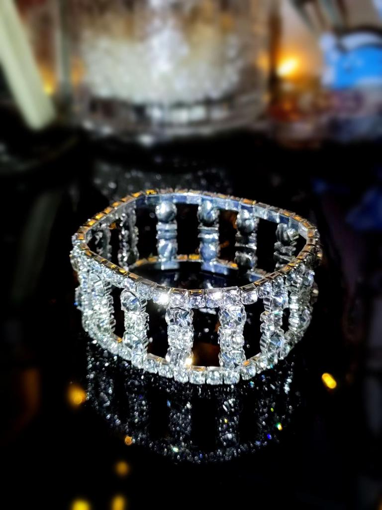 Townka Rhinestone Bracelet: Elegant Multilayer Design for Women, Perfect for Latin, Ballroom, or Belly Dance.