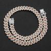 Collana a catena Cuban Link per uomo donna micro pavé in pietra CZ colore oro rosa gioielli hip hop