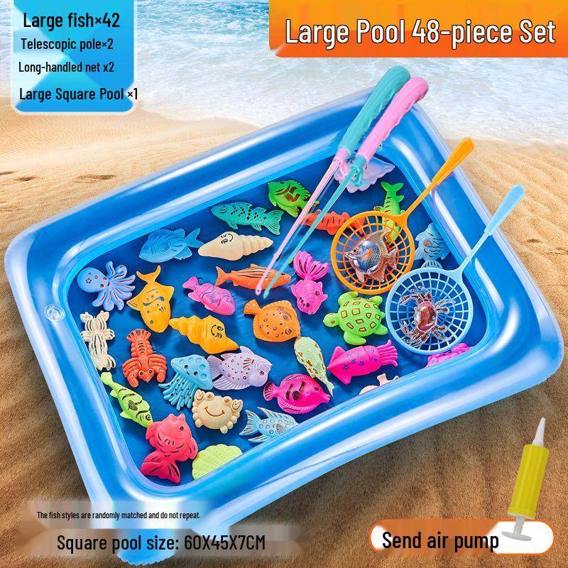 Children's Magnetic Fishing Toy Pool: Pretend Play & Educational Summer Water Game for Boys & Girls