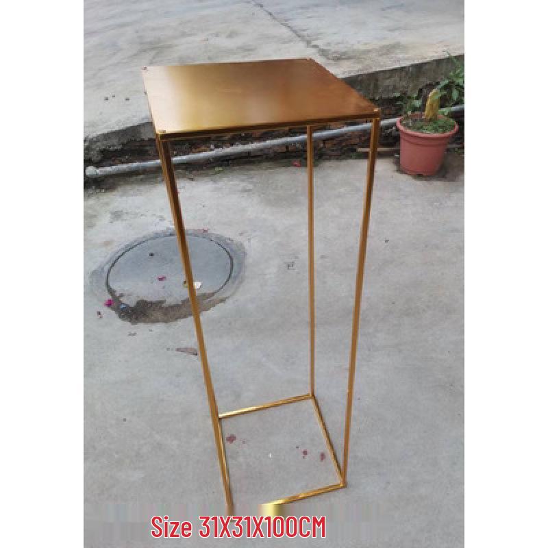 Geometric Square Frame Flower Stand for Weddings - Wrought Iron Artificial Flower Decor