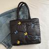 Soft Quilted Women's Purse Tote Underarm Bag Large Capacity Commuter Ladies Handbags Butterfly Embroidery Female Shoulder Bag