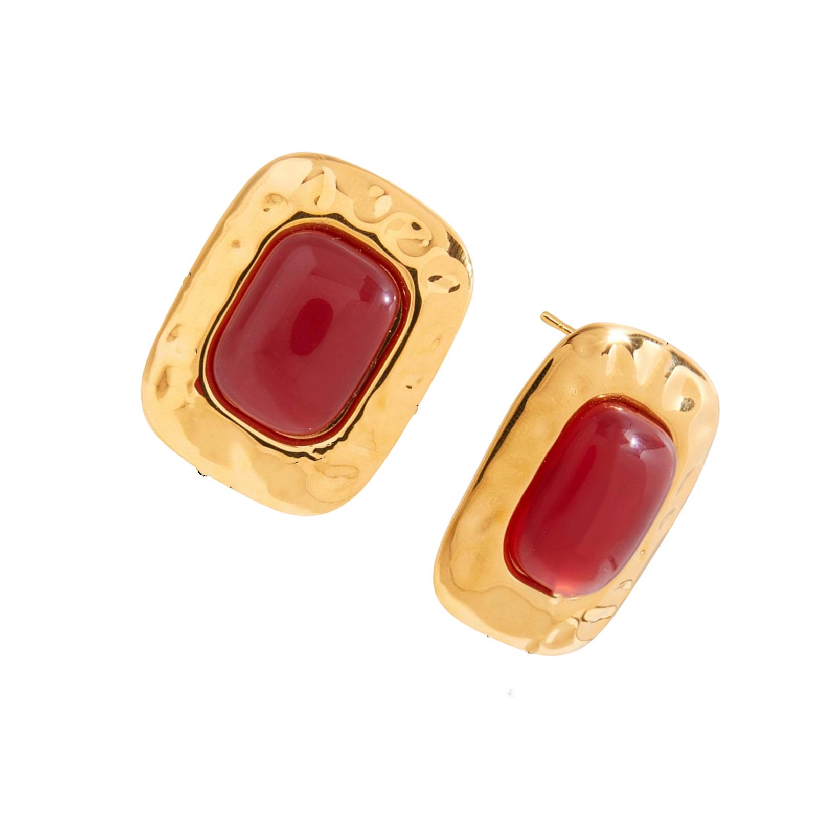 

Unique Metal Texture Drop Earrings Stainless Steel Base With Artisanal Resin Detailing Lightweight Design Casual To Formal Jewelry