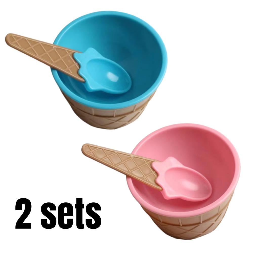 

1/4 шт. Яркие цветные миски для мороженого с ложками, набор десертных креманок для дня рождения, праздничной вечеринки, подарок-сувенир для мороженого, декор