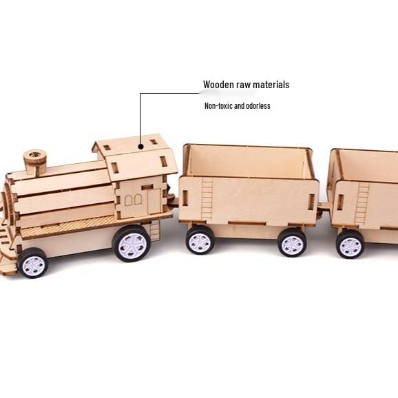 DIY Electric Wooden Train Science Experiment Kit for Primary School Education
