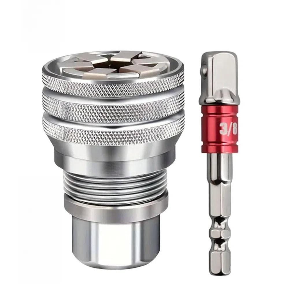 2PCS Multi-Function Hex Wrench Adapter Kit Adjustable Socket Adapter  Universal Tool