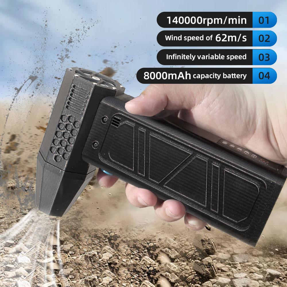 140,000RPM Air Blower Turbo Jet Fan Electric Power Display Handheld Mini Dust Cleaner High Speed Duster Gun Cleaning Tool Fan