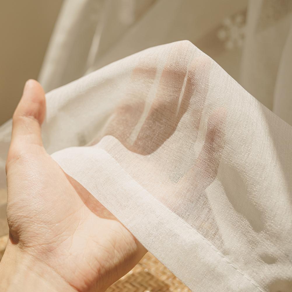 1PC NAPEARL Christmas Green Tree Embroidered Sheer Curtain European Luxury Window Curtain for Living Room Bedroom Home Decor