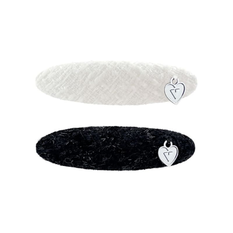 VVV Glitter Tweed Logo Hairpin