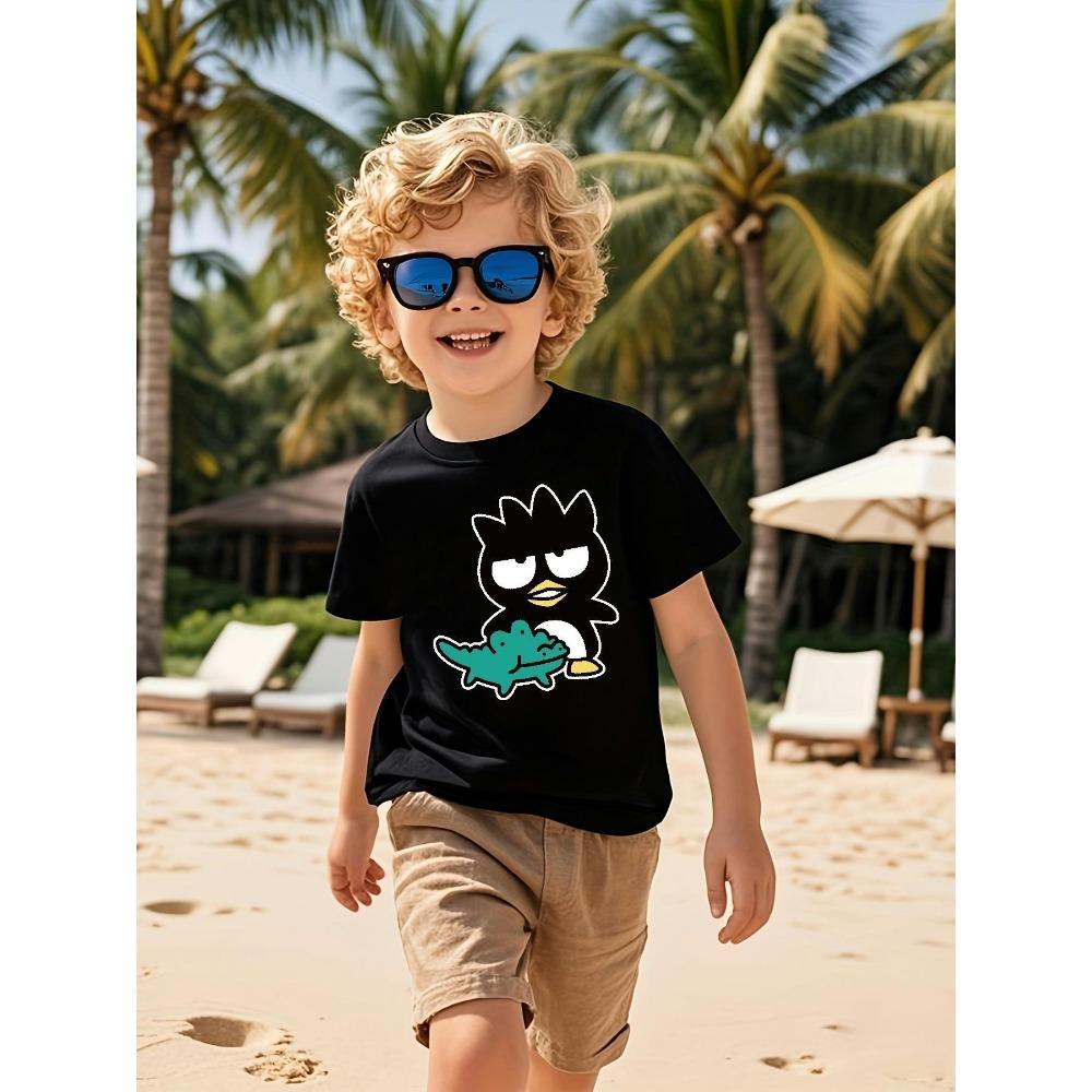 Cute Badtz Maru Cartoon Pattern Printed Fashion Children s Printed T-shirt Summer Girls  and Boys  Shirts Casual Top Round Neck Clothing 150