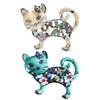 Women Brooch Sparkling Rhinestones Inlaid Cartoon Cat Shape Suit Lapel Pin