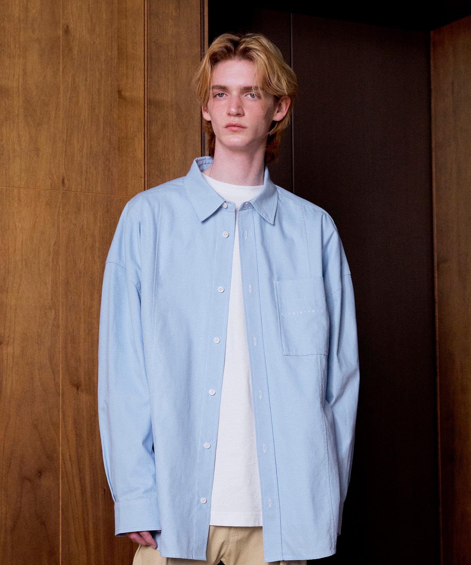 Dirty One Embroidered Oxford Shirt (Soft Blue) 1