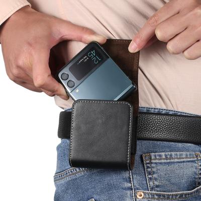 Deri Kemer Klipsi Kılıfı Bel çantası kapağı Samsung Z Flip 3 5G / Z Flip / Moto Razr 5G iş Flip deri Manyetik Kemer Klipsi Kılıf Telefon Kılıfı