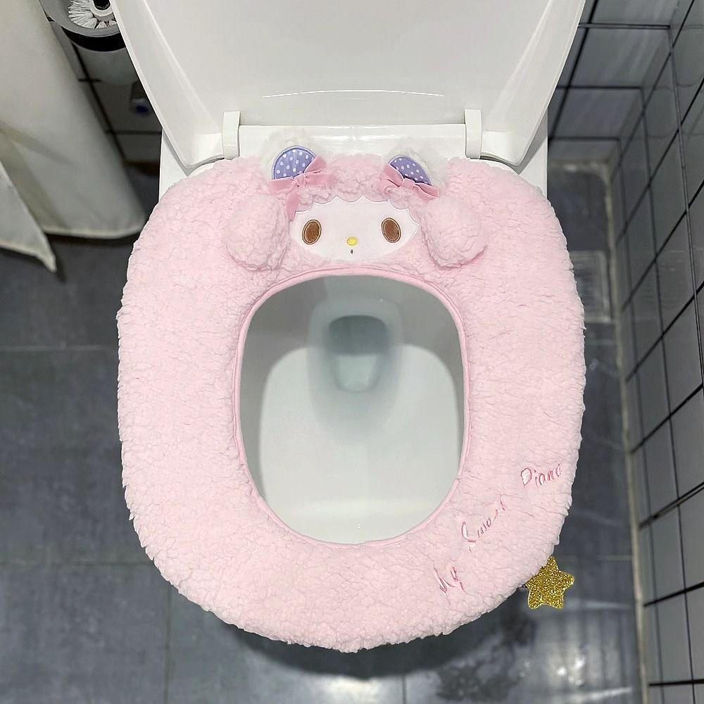 

Winter Cartoon Plush Toilet Seat Cushion - Thick, Warm, and Cute with Zipper