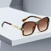 Vintage Sunglasses Women Green Yellow Gradient Lens Geometric Frame Modern Design Personality Glasses