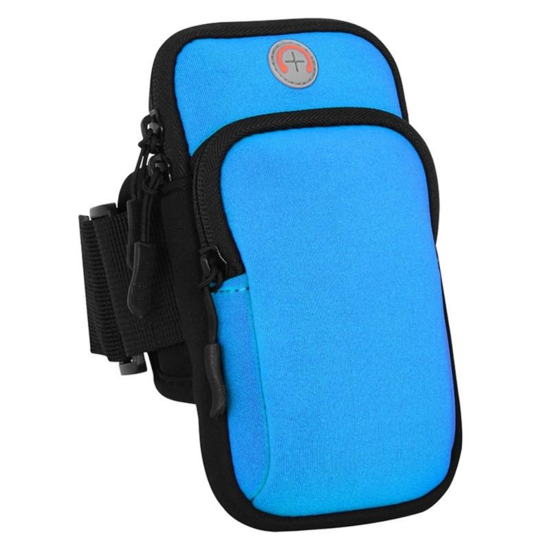 

Multifunctional Carriers Bag for Running Walking Gym Phone Armband for Phone 16 15 14 S23 Phone Pouch with Earphone Hole синий