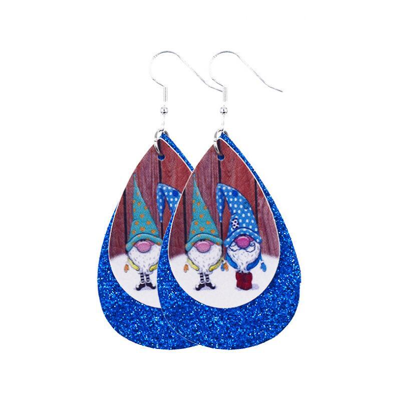 2020 New Double-Layer Leather Christmas Earrings