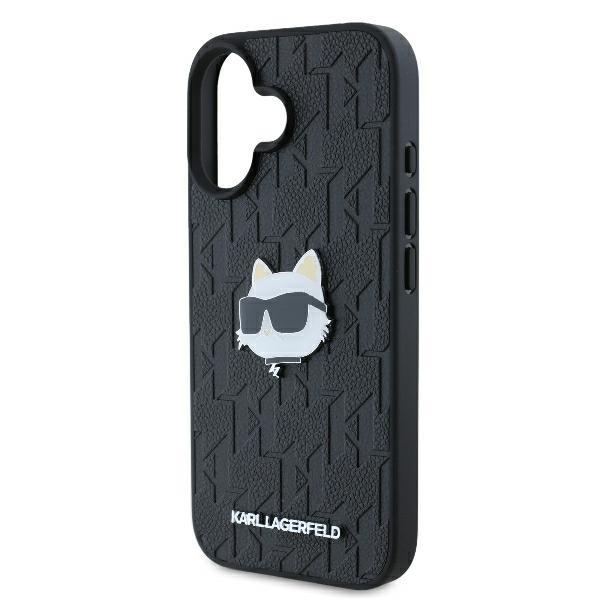 Karl Lagerfeld Klhcp16Spgklchpk Iphone16 6.1 Czarny/Black Hardcase Monogram Choupette Head Pin