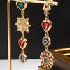 Devil's Eye Bohemian Punk Ear Stud Zircon Vintage Long Drop Earrings  Valentine's Day Gift