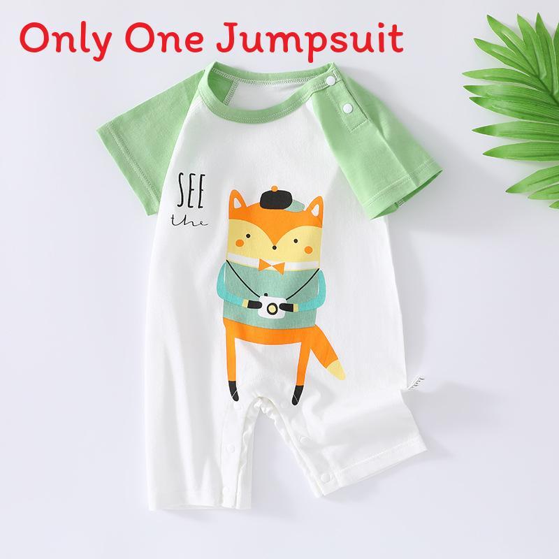 Baby Cotton Short Sleeve Romper With Bonefree Shoulder Closure For Newborns Summer Wear