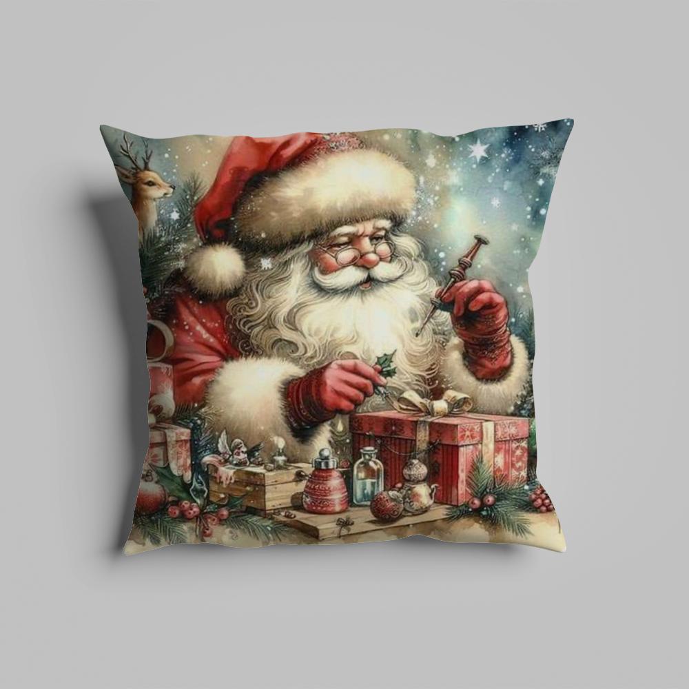 Kissenbezug luxuriös Heimbüro, Sofa dekorativ Mehrgrößen Autositzkissen, Kissenbezüge Weihnachtsmann Weihnachten Retro