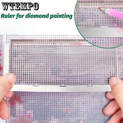 Diamond Painting Ruler Stainless Steel Diamond Mesh Ruler DIY Drawing Ruler with 400 Blank Grids Diamond Painting Fix Tool for DIY Art Crafts