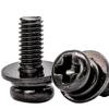 Black Plated Carbon Steel Pan Head Combination Screws M3/M4/M5