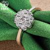 High Quality Luxury Zircon 925 Sterling Silver Flower Round Ring For Men Women Fashion Party Design Jewelry Birthday Accessories