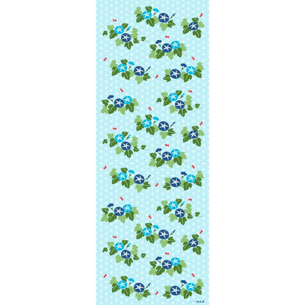 Hamamonyo Tenugui Hand Small Goldfish and Hemp Leaf Morning Glory (Japanese Towel) -