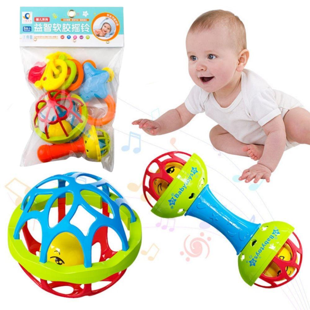 Chewable Musical Instrument Toys Non-Toxic Hand Bell Toys Baby Rattle  Ability Training