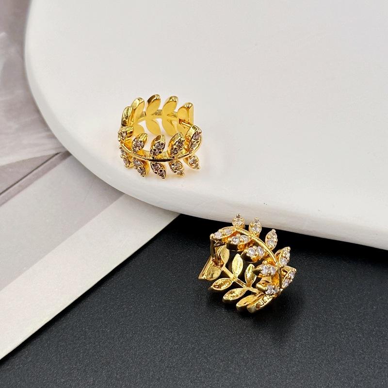 Spring Trendy Temperament Ear Buckle Fashion Stud Earrings Zircon Inlaid With Diamonds Earrings Earrings