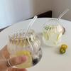 Ins Transparant Glass Cups Wave Shape Glass Cup Tea Juice Milk Coffee Mug Heat-resistant Tumbler Drinkware Glasses Stripe Mug